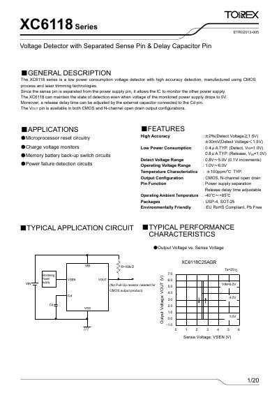 Torex XC6118 Series Voltage Detector Datasheet - cover page