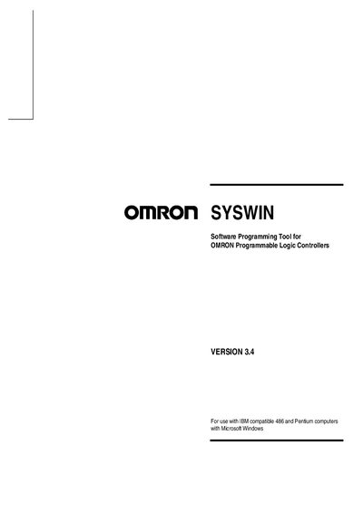 OMRON SYSWIN 3.4 User Manual - cover page