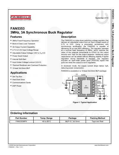 Fairchild FAN5353 Datasheet - cover page