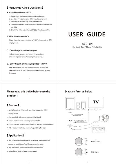 Apple iPad to HDMI User Manual