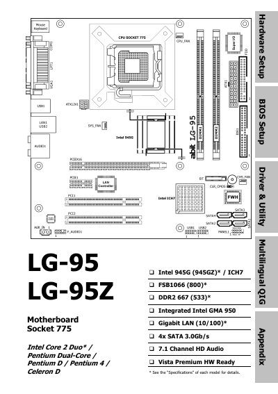 abit LG-95 LG-95Z Motherboard Socket 775 - cover page