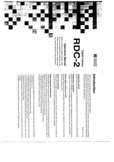 Ricoh RDC-2 Digital Camera Operation Manual