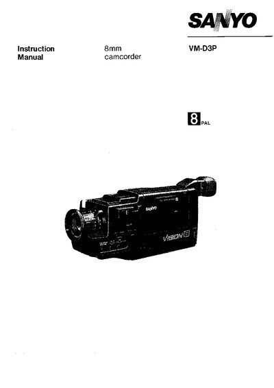 Sanyo VM-D3P Camcorder User Manual - cover page