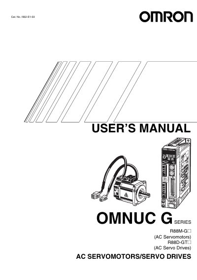 Omron OMNUC G Series R88M-G / R88D-GT User Manual - cover page
