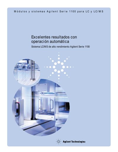 Agilent 1100 Series High-Throughput LC/MS System Product Leaflet - cover page