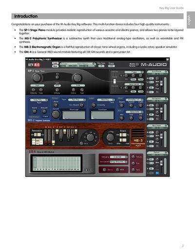 M-Audio Key Rig/3-MIDI User Guide - cover page