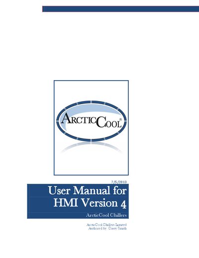 ArcticCool Chillers HMI Version 4 Operating Guide