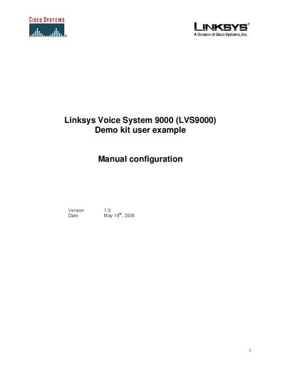 Linksys LVS9000 User Manual - cover page