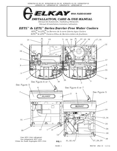 EZTL & LZTL Barrier-Free Water Coolers User Manual - cover page