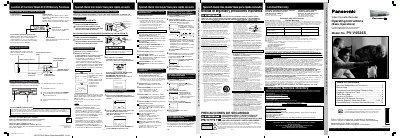 Panasonic PV-V4524S VCR Operating Instructions - cover page