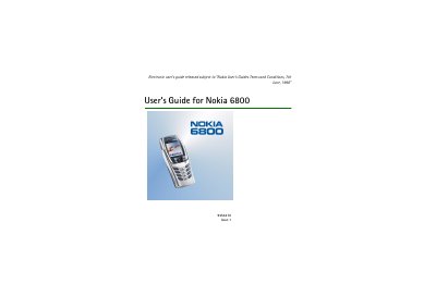 Nokia 6800 User Guide - cover page