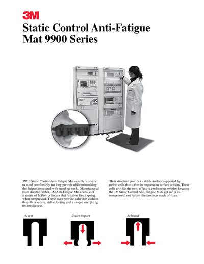3M 9900 Series Anti-Fatigue Mat Product Leaflet - cover page