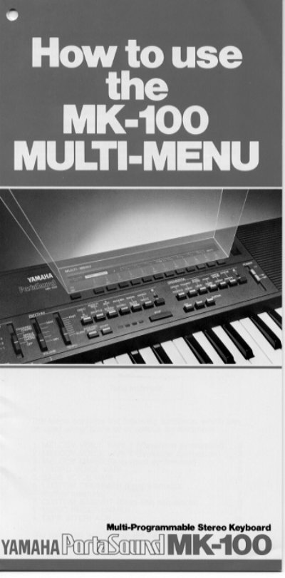Yamaha MK-100 Multi-MENU User Manual - cover page