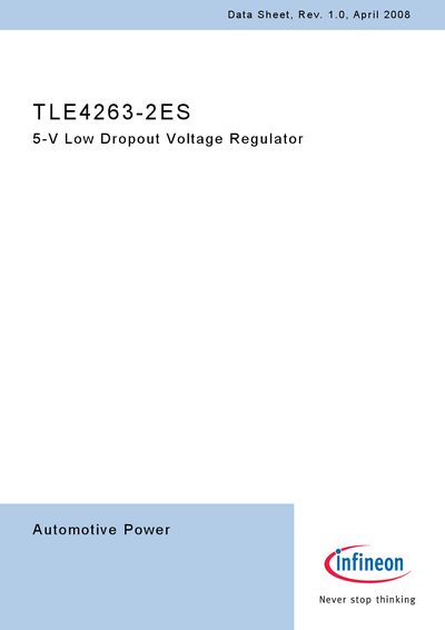 Infineon TLE4263-2ES 5‑V Low Dropout Voltage Regulator Datasheet - cover page