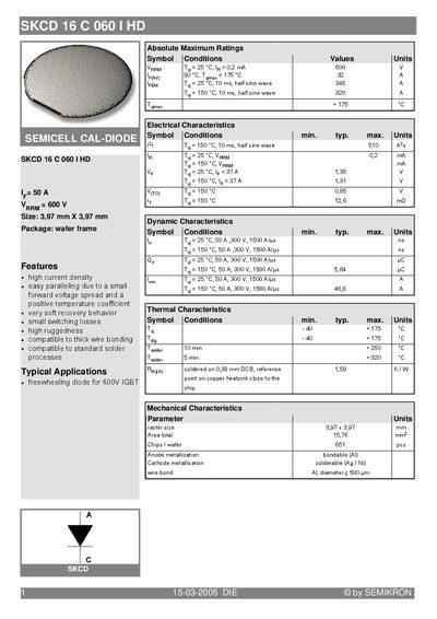 Semikron SKCD 16 C 060 I HD Datasheet - cover page