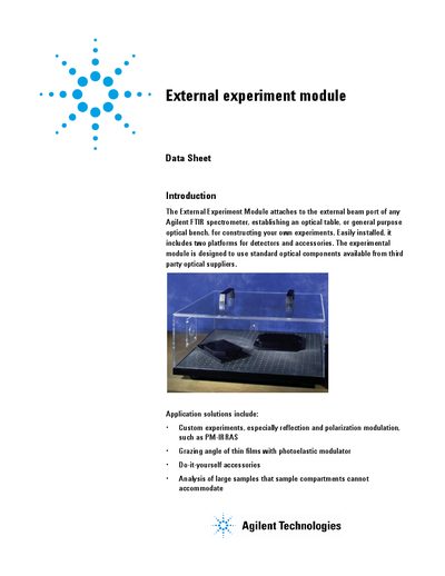 Agilent External Experiment Module 099-2019 Data Sheet - cover page