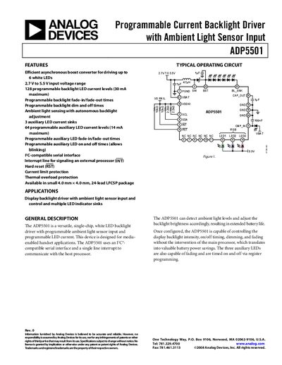 Analog Devices ADP5501 Datasheet - cover page