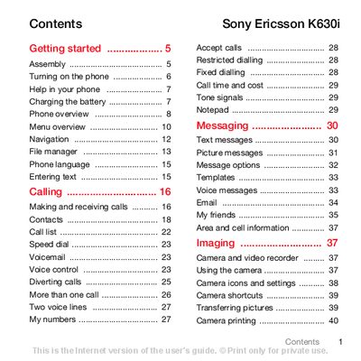 Sony Ericsson K630i User Manual - cover page