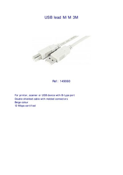 PRO SIGNAL USB lead M/M 3M  - cover page