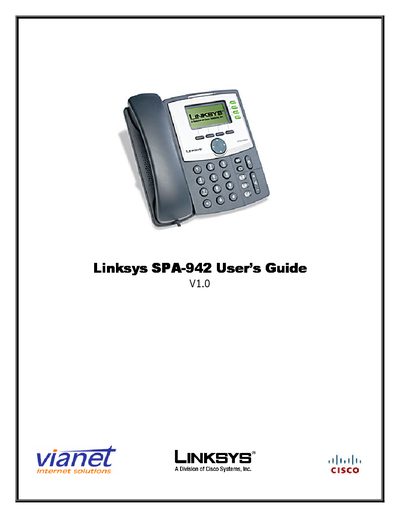 Linksys SPA-942 VoIP Phone User Manual - cover page
