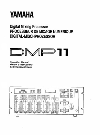Yamaha DMP11 Digital Mixing Processor Operation Manual