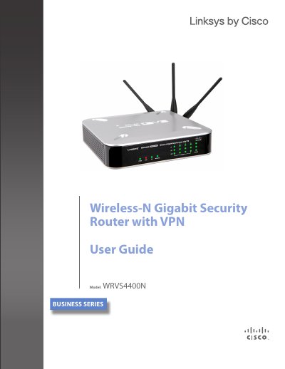 Linksys WRVS4400N Wireless-N Gigabit Security Router with VPN User Guide - cover page