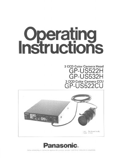 Panasonic GP-US522H/GP-US532H/GP-US522CU Manual