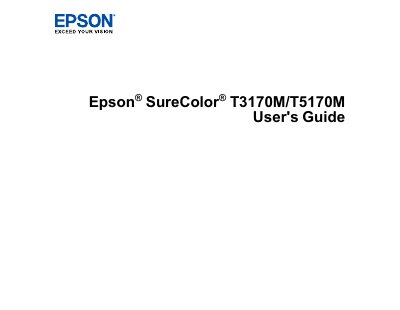 Epson SureColor T3170M/T5170M User's Guide - cover page
