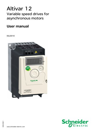 Schneider Altivar 12 Variable Speed Drive User Manual - cover page