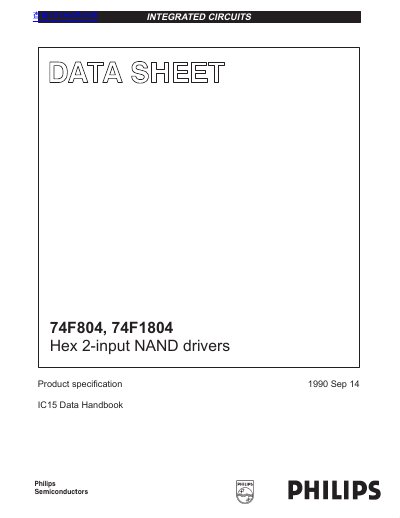 PHILIPS 74F804 74F1804 handbook - cover page