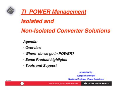 Texas Instruments Isolated and Non-Isolated Converter Solutions Manual - cover page