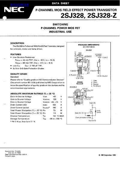 NEC 2SJ328 2SJ328-Z handbook - cover page