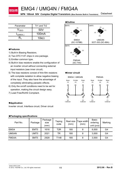 ROHM EMG4/UMG4N/FMG4A Datasheet - cover page