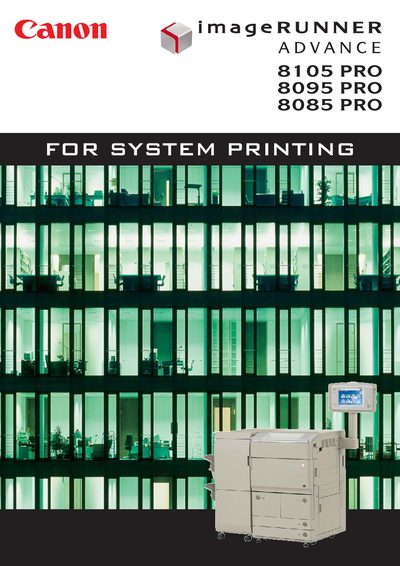 Canon 8105 PRO 8095 PRO 8085PRO Manual - cover page