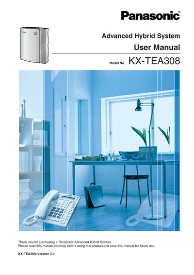 Panasonic KX-TEA308 Advanced Hybrid System User Manual - cover page