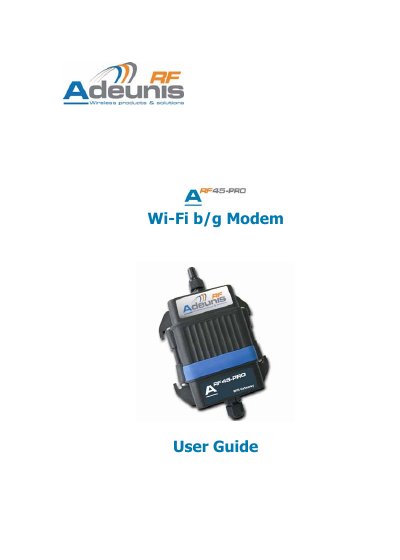 Adeunis ARF45-PRO Wi‑Fi b/g Modem User Guide - cover page