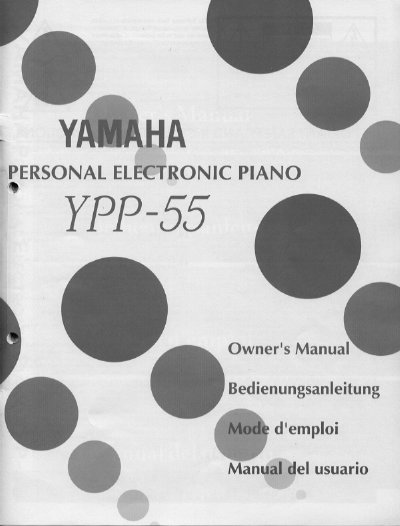Yamaha YPP-55 Personal Electronic Piano Owner's Manual - cover page