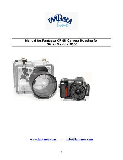 Fantasea CP 8N Camera Housing User Manual for Nikon Coolpix 8800 - cover page