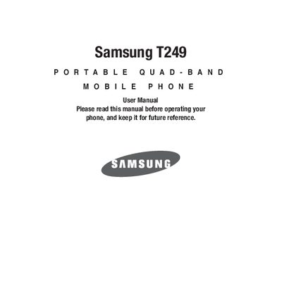Samsung T249 Mobile Phone User Manual - cover page