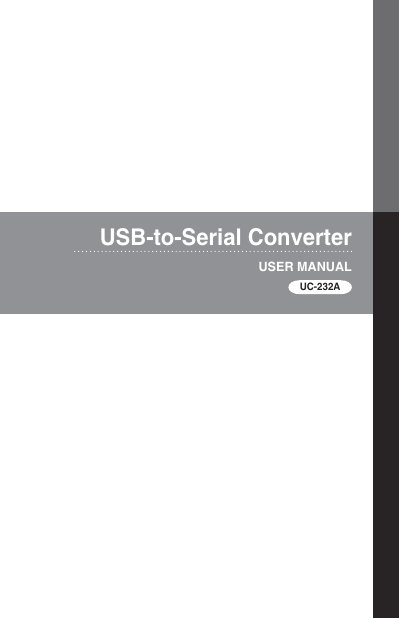ATEN UC-232A USB-to-Serial Converter User Manual - cover page