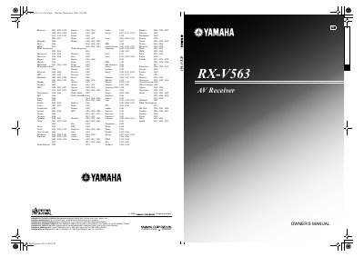 YAMAHA RX-V563 Manual