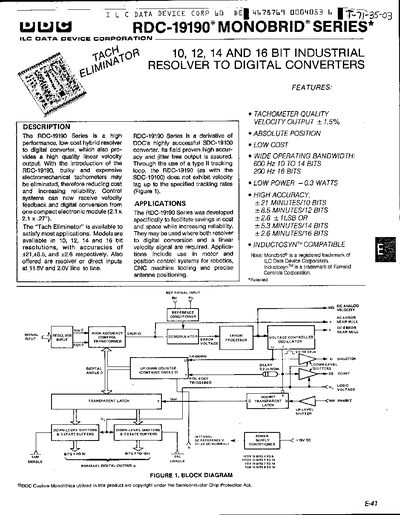 ILC Data Device RDC-19190 Monobrid Series User Manual - cover page