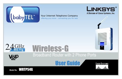 Linksys WRTP54G Wireless-G Broadband Router User Manual - cover page