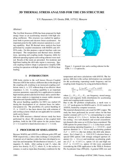 3D Thermal Stress Analysis for the CDS Structure