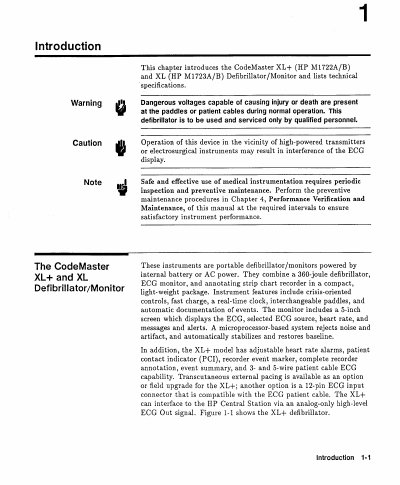 Hewlett-Packard CodeMaster XL+ Defibrillator/Monitor User Manual - cover page
