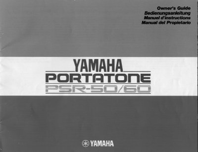 Yamaha PSR-50/60 PortaTone User Manual - cover page