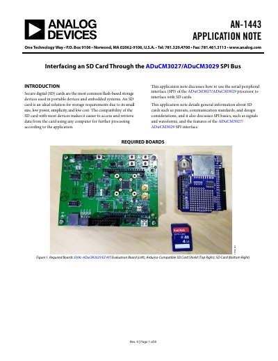 Analog Devices ADuCM3027/ADuCM3029 Application Note - cover page