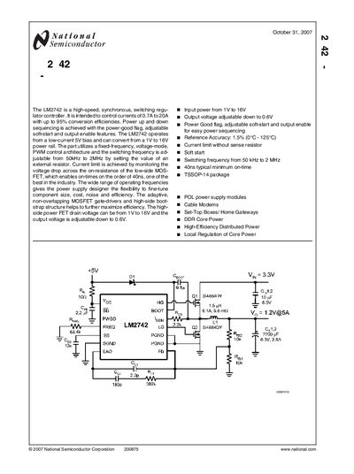 National LM2742 Switching Regulator Datasheet - cover page