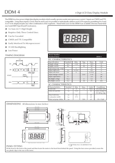 Lascar DDM 4 4-Digit LCD Data Display Module User Manual - cover page