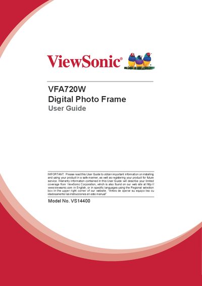 ViewSonic VFA720W Digital Photo Frame User Guide - cover page